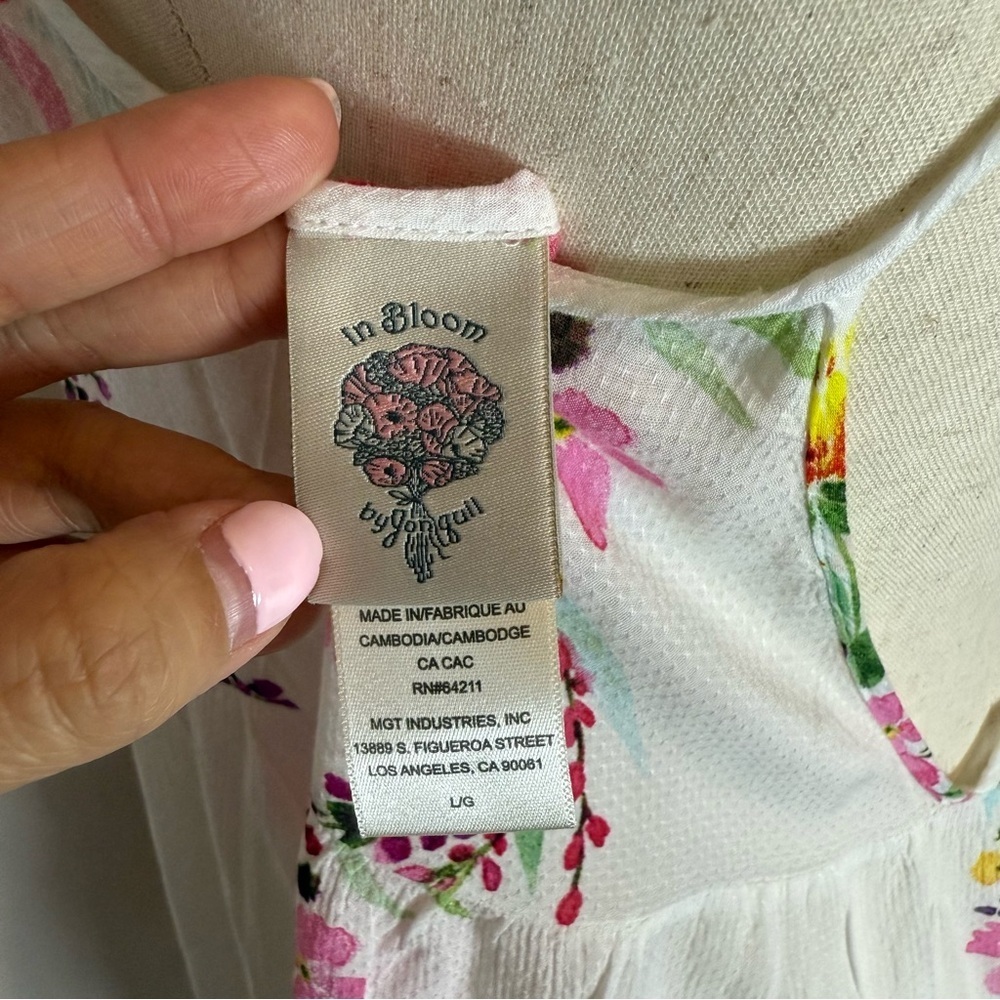 In Bloom by Jonquil Floral Slip Dress with Lace Accents Size L - Picture 10 of 11
